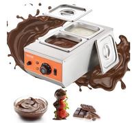 VEVOR Temperador de Chocolate Comercial 800W Baño María Eléctrico 2 x 1,5 L Fundidor de Chocolate Temperatura Ajustable 30-85°C Acero Inoxidable Grado Alimenticio para Calentar Mantequilla Crema Leche