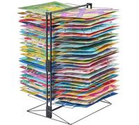 VEVOR Tendedero de Pintura 50 Estantes Extraíbles 490 x 190 mm, Rejilla para Secar Pintura de Acero al Carbono con Base Estable para Obras de Arte en Aulas, Estudios de Arte y Escuelas, Negro