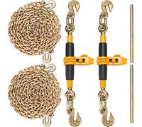 VEVOR Tensor de Cadena de Amarre Trinquete de Cadena 0,8-0,9 cm 2 Piezas Carga de 3220 kg Carpeta de Carga con Trinquete Mango Antideslizante para Asegurar Cargas, Transporte, Remolques de Camión