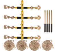 VEVOR Tensor de Cadena de Amarre Trinquete de Cadena 0,8-0,9 cm 4 Piezas Carga de 3220 kg Carpeta de Carga con Trinquete Mango Antideslizante para Asegurar Cargas, Transporte, Remolques de Camión