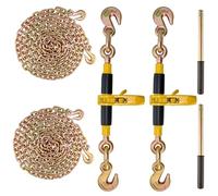 VEVOR Tensor de Cadena de Amarre Trinquete de Cadena 0,9-1,27 cm 2 Piezas Carga de 5443 kg Carpeta de Carga con Trinquete Mango Antideslizante para Asegurar Cargas, Transporte, Remolques de Camión
