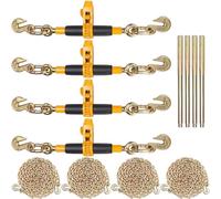 VEVOR Tensor de Cadena de Amarre Trinquete de Cadena 0,9-1,27 cm 4 Piezas Carga de 5443 kg Carpeta de Carga con Trinquete Mango Antideslizante para Asegurar Cargas, Transporte, Remolques de Camión