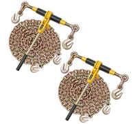 VEVOR Tensor de Trinquete con Cadenas G80 de 8 mm x 4,3 m, Kit de Cadenas y Tensores 2 Piezas Tensores de Cadena de Amarre Carga de Trabajo de 3629 kg para Transporte, Remolque, Rala y Elevación