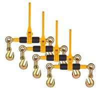 VEVOR Tensor de trinquete para Cadena de Amarre de 6,3-8 mm Carga de Trabajo Segura 1180 kg 4 Unidades con 2 Ganchos de Agarre, Fijaciones para Cadena de Transporte, Remolque, camión de Plataforma