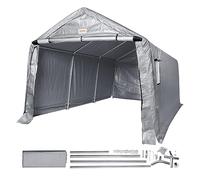 VEVOR Tienda de Almacenamiento en Garaje Exterior 304,8x457,2x243,8 cm Todo Cobertizo de Jardín con Puerta Enrollable con Cremallera, Ventanas Ventiladas para Motos, Bicicletas, Herramientas de Jardín