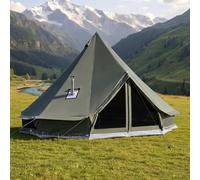 VEVOR Tienda de Campaña, Capacidad de 5-7 Personas, Carpa de Polialgodón, con Salida de Humos Suelo Desmontable con Cremallera, Kit de Accesorios de Montaje, para Camping Glamping Amigos Festival
