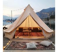 VEVOR Tienda de Campana de Lona de 7m, Carpa de Yurta para 4 Estaciones Tienda de Campaña Familiar con Agujero para Estufa de Leña y Bolsas de Almacenamiento para Glamping de hasta 12 Personas, Fiesta