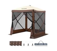 VEVOR Tienda de campaña desplegable para cenador, tienda de campaña con pantalla emergente, refugio solar con dosel de 4 lados con 4 paños de viento de privacidad extraíbles y ventanas de malla, tiend