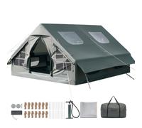 VEVOR Tienda de Campaña Inflable 5-8 Personas Carpa Hinchable Tipo Casa | para Glamping Outdoor Viaje Aventura, con Tragaluz Apertura de Chimenea y Bolsa de Transporte, Tela Oxford 420D Impermeable