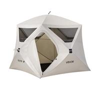 VEVOR Tienda de Campaña Instantánea para 4 Personas, Tienda de Camping Pop Up Pórtatil, con Ventanas Grandes de Malla, Bolsa de Transporte, para Acampada al Aire Libre de Familia Amigos, Color Beige