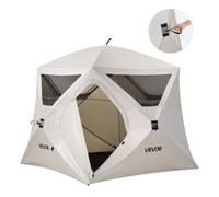 VEVOR Tienda de Campaña Instantánea para 4 Personas, Tienda de Camping Pop Up Pórtatil, con Ventanas Grandes de Malla, Bolsa de Transporte, para Acampada al Aire Libre de Familia Amigos, Color Beige
