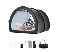 VEVOR Tienda de Campaña para Bicicletas, Tienda Impermeable en Forma de Abanico 1706x2133x2438mm con Ventana Ventilada, Fibra de Vidrio de Alta Resistencia y Cremalleras Dobles para 5+ Bicicletas