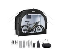 VEVOR Tienda de Campaña para Guardar Bicicletas, Tienda Impermeable 1950 x 810 x 1730 mm para 1 o 2 Bicicletas con Ventana Ventilada, Fibra de Vidrio de Alta Resistencia y Cremalleras Dobles, Negro
