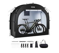 VEVOR Tienda de Campaña para Guardar Bicicletas, Tienda Impermeable 1950 x 810 x 1730 mm para 1 o 2 Bicicletas con Ventana Ventilada, Fibra de Vidrio de Alta Resistencia y Cremalleras Dobles, Negro