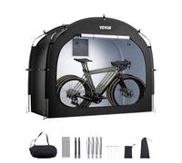 VEVOR Tienda de Campaña para Guardar Bicicletas, Tienda Impermeable 2030 x 1220 x 1690 mm para 3 o 4 Bicicletas con Ventana Ventilada, Fibra de Vidrio de Alta Resistencia y Cremalleras Dobles, Negro