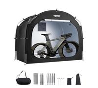 VEVOR Tienda de Campaña para Guardar Bicicletas, Tienda Impermeable 2260 x 1510 x 1970 mm para 4 o 5 Bicicletas con Ventana Ventilada, Fibra de Vidrio de Alta Resistencia y Cremalleras Dobles, Negro