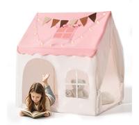 VEVOR Tienda de Campaña para Niños Marco de PVC 120 x 105 x 127 cm Rosado | Casa de Juegos Infantil para Fiestas, Interior, Decoración de Luces de Estrella y Banderitas, con Bolsa de Almacenamiento