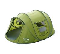 VEVOR Tienda de Campaña para Senderismo 280x202x131 cm para 4 Personas Impermeable Instalación Fácil con Puerta y Ventana para Camping al Aire Libre, Senderismo, Caza, Viajes de Montañismo, Verde