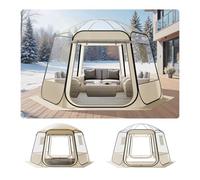 VEVOR Tienda de Campaña Plegable, 336 x 305 x 220 cm, Impermeable y Resistente a Los Rayos UV, Tienda Transparente con Ventanas y Vista Panorámica de 540° para 8-10 Personas para Patio y Jardín