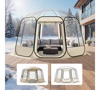 VEVOR Tienda de Campaña Plegable, 366 x 345 x 220 cm, Impermeable y Resistente a Los Rayos UV, Tienda Transparente con Ventanas y Vista Panorámica de 540° para 10-12 Personas para Patio y Jardín