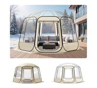 VEVOR Tienda de Campaña Plegable, 366 x 345 x 220 cm, Impermeable y Resistente a Los Rayos UV, Tienda Transparente con Ventanas y Vista Panorámica de 540° para 10-12 Personas para Patio y Jardín