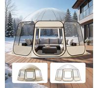 VEVOR Tienda de Campaña Plegable, 458 x 432 x 230 cm, Impermeable y Resistente a Los Rayos UV, Tienda Transparente con Ventanas y Vista Panorámica de 540° para 12-15 Personas para Patio y Jardín