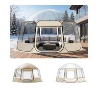 VEVOR Tienda de Campaña Plegable, 458 x 432 x 230 cm, Impermeable y Resistente a Los Rayos UV, Tienda Transparente con Ventanas y Vista Panorámica de 540° para 12-15 Personas para Patio y Jardín