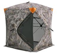 VEVOR Estor de Caza, Estor de Tierra Transparente de 270°, para 1-2 Personas con Bolsa de Transporte, Tienda de Caza Resistente Portátil, Malla Transparente Unidireccional, 1410 x 1410 x 1700 mm