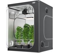 VEVOR Tienda de Cultivo 150 x 150 x 200 cm Tienda de Cultivo Hidropónico Mylar 2000D Altamente Reflectante con Ventana de Observación Bolsa de Herramientas y Bandeja de Piso para Cultivo de Plantas