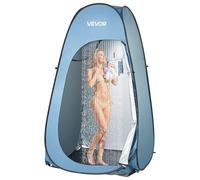 VEVOR Tienda de Ducha con Bolsa de Ducha, con Piquetas, Cuerdas y Bolsa de Transporte, de Poliéster 190T, para Camping, Playa y Pesca, Color Azul, Capacidad de 1 Persona, 1194 x 1194 x 1905 mm
