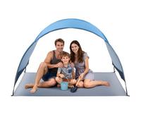 VEVOR Tienda de Playa para 3 Personas 230 x 148 x 137 cm, Carpa de Refugio de Sol Protección UPF 50+, Carpa Portátil de Playa con Bolsa de Transporte y Estacas, para Picnics, Camping, Pescar, Azul