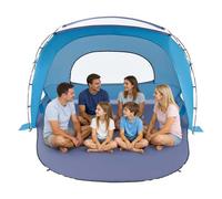 VEVOR Tienda de Playa para 6 Personas 285 x 175 x 184 cm, Carpa de Refugio de Sol Protección UPF 50+, Carpa Portátil de Playa con Bolsa de Transporte y Bolsillos para Arena, para Picnics, Azul