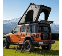 VEVOR Tienda de Techo Rígida para 2-3 Personas, Impermeable y Resistente al Viento, Tienda de Campaña para Techo de Coche con Luz LED, Colchón Grueso, Ventana, Escalera, para Jeep, SUV, Camionetas