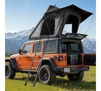 VEVOR Tienda de Techo Rígida para 2-3 Personas, Tienda de Campaña para Techo de Coche con Luz LED, Colchón Grueso y Una Ventana, Impermeable y Resistente al Viento, para Jeep, SUV, Camionetas