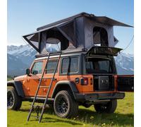 VEVOR Tienda de Techo Rígida para 2-3 Personas, Tienda de Campaña para Techo de Coche con Luz LED, Colchón Grueso y 2 Ventanas, Impermeable y Resistente al Viento, para Jeep, SUV, Camionetas