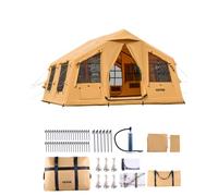 VEVOR Tienda Inflable de Acampar con Bomba Manual para 8-12 Personas, Amarillo