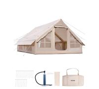 VEVOR Tienda Inflable para Acampar 4 x 3 x 2m con Bomba para 5-8 Personas, Beige