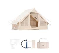 VEVOR Tienda Inflable para Acampar con Bomba Manual para 3-5 Personas, Beige