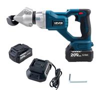 VEVOR Tijeras de Metal Inalámbricas, con Cabezal Giratorio 360°, Hojas Dobles, Corta Acero Galvanizado 1,22 mm, Acero Inoxidable 1 mm, Aluminio, Plástico y Cartón, 25 000 RPM, 365 x 180 x 80 mm