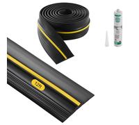VEVOR Tira de Sellado para Umbral de Puerta de Garaje 3,66 m Tira de Sellado Inferior Impermeable para Puerta de Garaje con Adhesivo, Reemplazo de Burlete de PVC Grueso Mejorado para Bricolaje, Negro