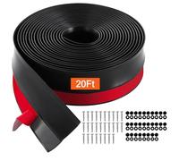 VEVOR Tiras de Sellado para Puertas de Garaje Superiores y Laterales, Sellos para Puertas de Garaje de TPE de 6,09 m, Reemplazo Universal Compuesto Suave y Duro Resistente a la Intemperie, Negro