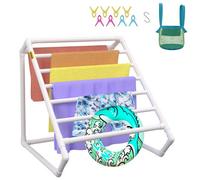 VEVOR Toallero de Exterior Toallero de Piscina 8 Barras Triangular Blanco Independiente