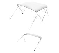 VEVOR Toldo Bimini para Barco de 3 Arcos, Poliéster 600D con Estructura de Aleación de Aluminio, Impermeable, Protección Solar, con Bolsa de Almacenamiento, 182 x 199-213 x 117 cm, Gris Claro