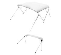 VEVOR Toldo Bimini para Barco de 3 Arcos, Poliéster 600D con Estructura de Aleación de Aluminio, Impermeable, Protección Solar, con Bolsa de Almacenamiento, 182 x 199-213 x 117 cm, Gris Claro