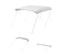 VEVOR Toldo Bimini Plegable para Barco de 4 Arcos, Poliéster 600D, Impermeable y con Protección Solar, con Bolsa de Almacenamiento, Resistente al Viento y al Desgarro, 244 x 244 cm, Gris Claro