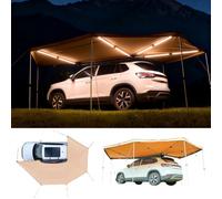 VEVOR Toldo de 270 Grados con Luces LED Integradas, para Vehículo de 10,9 m², Impermeable con Protección UV50+, para Todo Tipo de Clima, Ideal para Acampar en Camionetas SUV, 5,70 x 3,87 x 2,10 m
