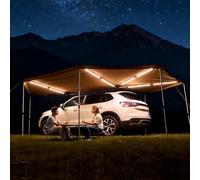 VEVOR Toldo de 270 Grados, con Luces LED Integradas, para Vehículo de 12,4 m², Impermeable con Protección UV50+, para Todo Tipo de Clima, para Acampar en Camionetas SUV, 6,09 x 4,14 x 2,10 m