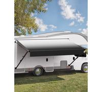 VEVOR Toldo de Repuesto 487,7 cm Toldo Retráctil Modular de Vinilo para RV con Marco de Aleación de Aluminio Toldo para Remolque Exterior Manual Apto para la Mayoría de los RVs, Negro Degradado