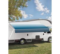 VEVOR Toldo de Repuesto 549 cm Toldo Retráctil Modular de Vinilo para RV con Marco de Aleación de Aluminio Toldo para Remolque Exterior Manual Apto para la Mayoría de los RVs, Azul Degradado