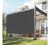 VEVOR Toldo de Sombra 305 x 305 cm Tela Parasol con Ojales de Acero Inoxidable Red de Sombreado HDPE 140 g/m² Tejido de Protección con 30 Bridas para Exteriores, Patios, Jardines, Terrazas, Negro